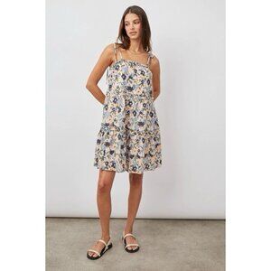 Rails Caralyn Mod Floral Mini Dress XS 100% Cotton Ruffle Adjustable Strap